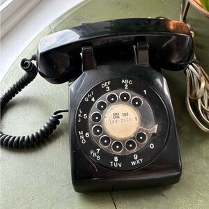 Vintage Black Rotary Dial Telephone
